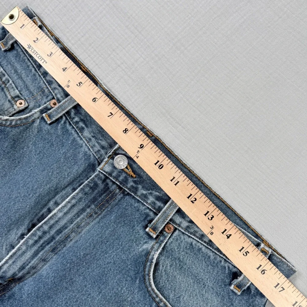 Vintage Levis 505 Jeans 36x30 (35x30) Y2k Distressed Black Batwing 1998 90s Punk